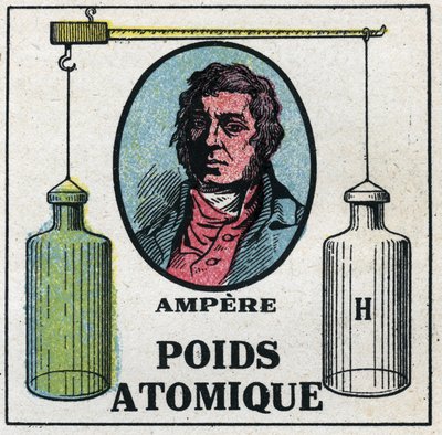 Atome: Das Atomgewicht von Andre Marie Ampere. Anonyme Illustration von 1925. Private Sammlung. von Anonymous Anonymous