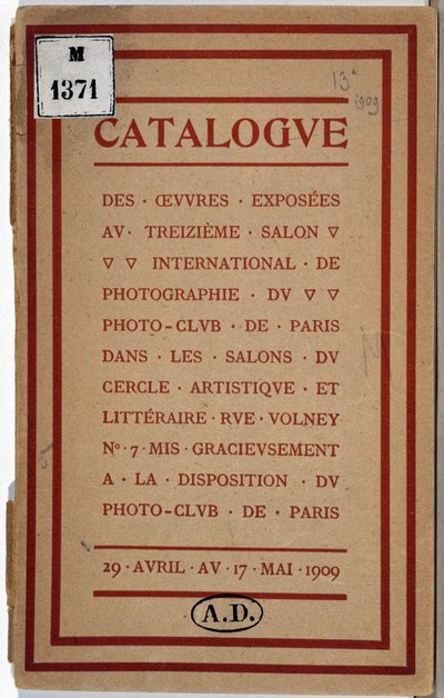 Katalog der Internationalen Fotoausstellung des Paris Photo Club von Anonymous Anonymous