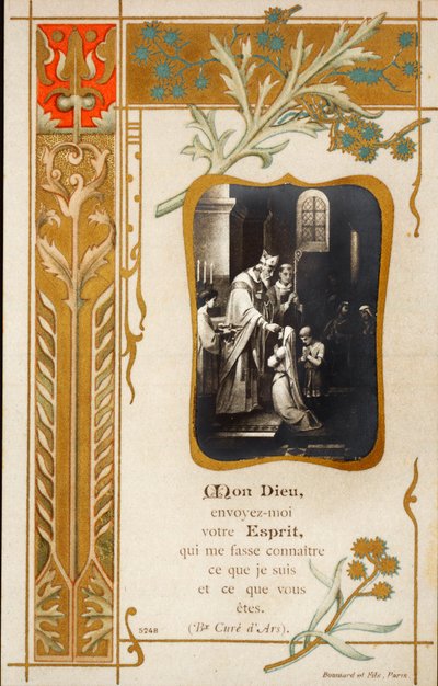 Zeremonie der Firmung fromme Bild. Postkarte. Anfang des 20. Jahrhunderts. Privatsammlung von Anonymous Anonymous