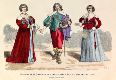 Kostüme von Herren und Damen nach der Reform in Paris im Jahr 1633 - Private Sammlung von Anonymous Anonymous
