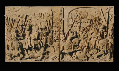 Acht geschnitzte Reliefs, Kirschholz von Anonymous Anonymous