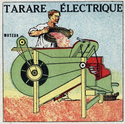 Elektrische Werkzeuge: Querschnitt eines elektrischen Tarare. Anonyme Illustration von 1925. Private Sammlung. von Anonymous Anonymous