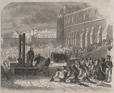 Hinrichtung im Brest Bagne von Joseph Bordelet. Gravur in „Histoire des bagnes depuis leur création à nos jours“ (1877) von Pierre Zaccone. Private Sammlung. von Anonymous Anonymous