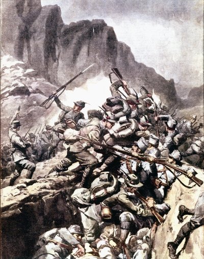 Erster Weltkrieg: Zusammenstöße zwischen italienischen Alpini und Soldaten der österreichisch-ungarischen Armee im Val d