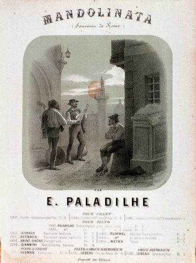 Frontispiz der Partitur von Mandolibata von E Paladilhe von Anonymous Anonymous