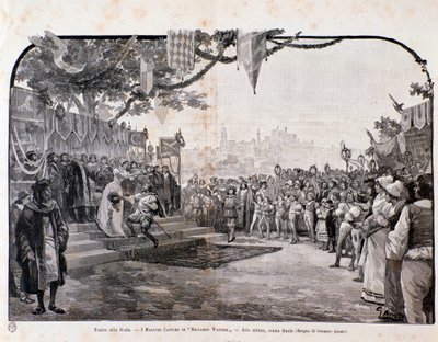 Illustration für die letzte Szene von Die Meistersinger von Nürnberg von Wagner, für die Aufführung im Teatro alla Scala von Anonymous Anonymous