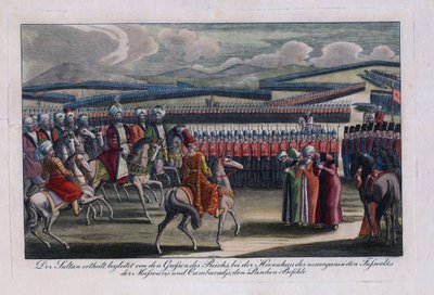 Der osmanische Sultan Selim III. inspiziert seine neue Infanterie von Anonymous Anonymous