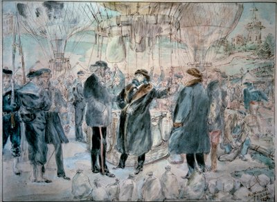 Abreise von Leon Gambetta nach Tours auf der Armand-Barbes am 7. Oktober von Anonymous Anonymous