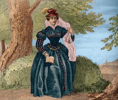 Maria Stuart, Königin von Schottland (1542-1587). Gravur von 1859 in „Le Monde. Geschichte aller Völker von den frühesten Zeiten bis zur Gegenwart“ von M. E. de Lostalot-Bachoue. Private Sammlung von Anonymous Anonymous