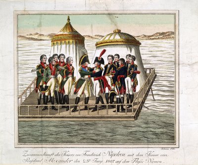 Treffen der Kaiser Alexander I. von Russland und Napoleon I. von Frankreich am Neman bei Tilsit von Anonymous Anonymous