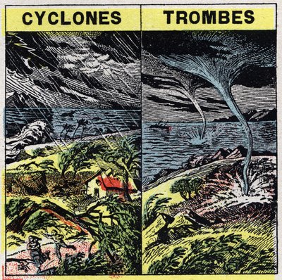 Meteorologie: Zyklone und Tornados. Anonyme Illustration von 1925. Privatsammlung. von Anonymous Anonymous