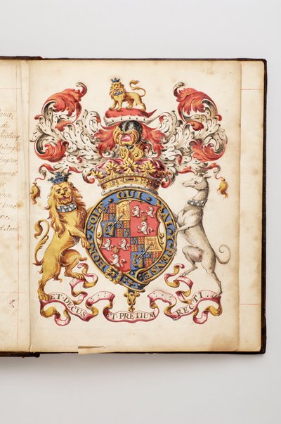 Orden des Hosenbandes: Buch der Statuten, das Charles Fitzroy, Herzog von Grafton gehörte - Aquarellmanuskript, Anfang des 18. Jahrhunderts von Anonymous Anonymous