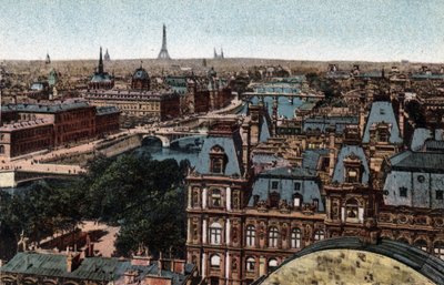Paris: Panorama der Huits-Brücken an der Seine mit dem Eiffelturm im Hintergrund. Fotografie von 1920 im „Artistic Album“ der Stadt Paris. Private Sammlung. von Anonymous Anonymous