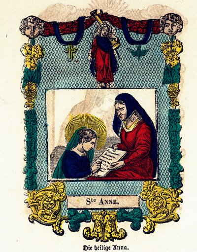 Andachtsbild: Heilige Anna. Gravur des 19. Jahrhunderts von Anonymous Anonymous