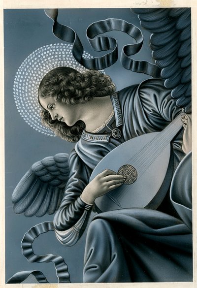Frommes Bild: ein musizierender Engel nach dem Fresko von Melozzo da Forli (Druck) von Anonymous Anonymous