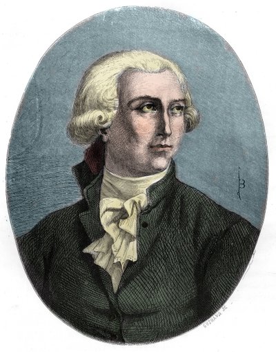 Porträt von Antoine Laurent Lavoisier (1743-1794), französischer Chemiker - Gravur von 1863 in „Le Livre Rouge - Histoire De L
