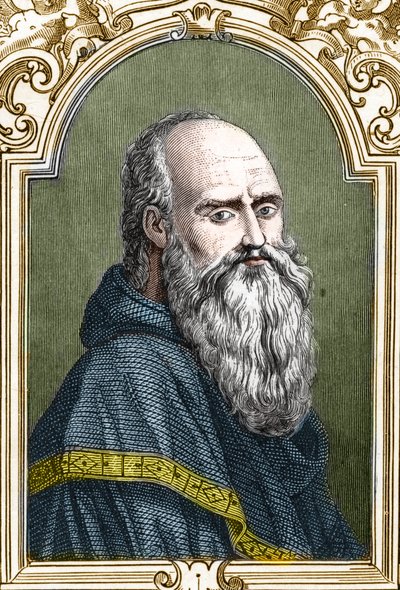 Porträt von Bernardino de Scapis genannt Bernardino Luini (1481-1532), italienischer Maler. Gravur von 1859 in „Die Galerien Europas - Italien“ von Armengaud. Private Sammlung von Anonymous Anonymous