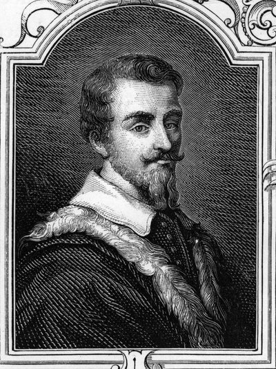 Porträt von Camillo Procaccini (1551 - 1629) italienischer Maler. Gravur von 1859 in „the galleries of Europe - Italy“ von Armandaud. Private Sammlung von Anonymous Anonymous