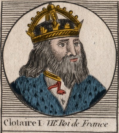 Porträt von Chlothar I. (497-561), König von Neustrien und König der Franken - Gravur aus „Instruction sur l