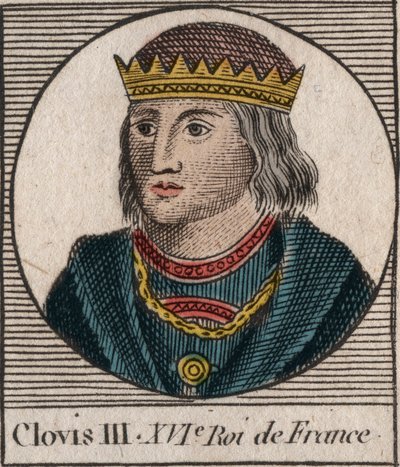 Porträt von Clovis III., König der Franken von 691 bis 695 - Gravur aus „Instruction sur l