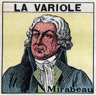 Porträt von Honore Gabriel Riqueti, Graf von Mirabeau mit Pockennarben im Gesicht. Anonyme Illustration. von Anonymous Anonymous