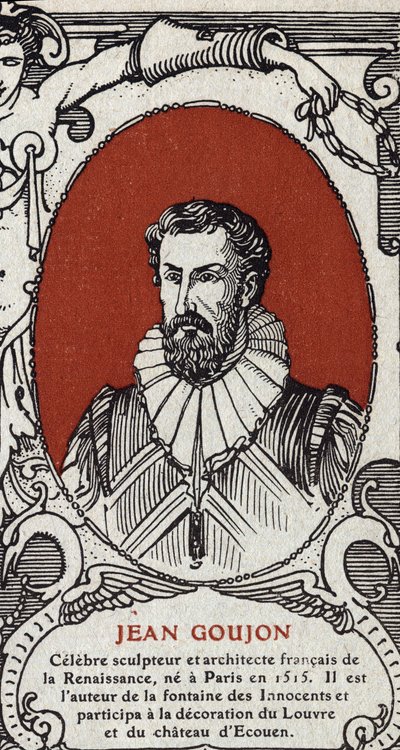 Porträt von Jean Goujon (1510-1567), französischer Bildhauer und Architekt. Gravur von 1914. Private Sammlung. von Anonymous Anonymous