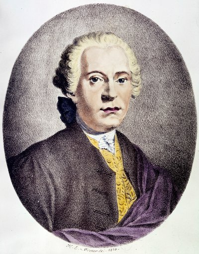 Porträt von Johan Adolf Hasse (1699-1783) Barockkomponist, Gravur des 18. Jahrhunderts, private Sammlung von Anonymous Anonymous