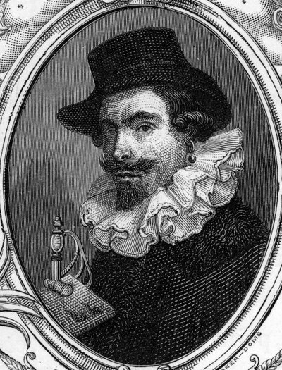 Porträt von Leonello Spada oder Lionello Spada (1576-1622), italienischer Maler. Gravur von 1859 in „Die Galerien Europas - Italien“ von Armengaud. Private Sammlung von Anonymous Anonymous