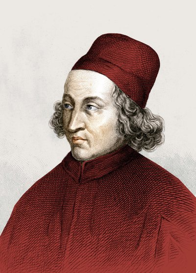 Porträt von Marsilio Ficino, genannt auf Französisch Marsile Ficin (1433 - 1499), Gravur 18. Jahrhundert. von Anonymous Anonymous