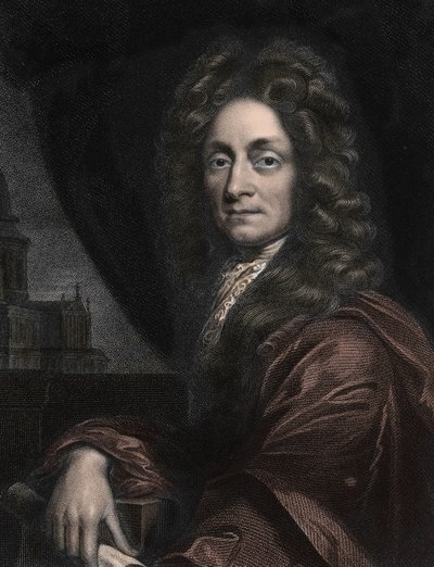 Porträt von Sir Christopher Wren, englischer Architekt (1632-1723) von Anonymous Anonymous