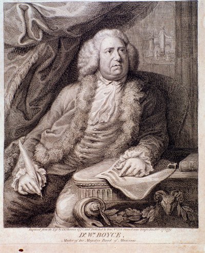 Porträt des englischen Komponisten William Boyce (Gravur, 18. Jahrhundert) von Anonymous Anonymous