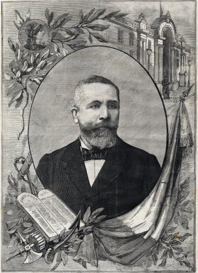 Porträt des neuen französischen Präsidenten Émile Loubet (1838-1929), gewählt am 18. Februar 1899. Stich. In „Le petit parisien“ von Anonymous Anonymous