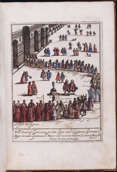 Prozession des Dogen und seines Gefolges auf dem Markusplatz in Venedig von Anonymous Anonymous