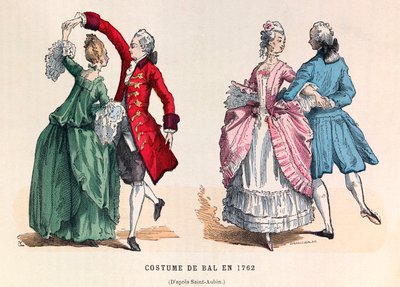 Ballkostüme 1762 (Regierungszeit von König Ludwig XV) von Anonymous Anonymous