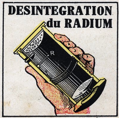 Radium: Desintegration von Radium. Anonyme Illustration von 1925. Private Sammlung. von Anonymous Anonymous