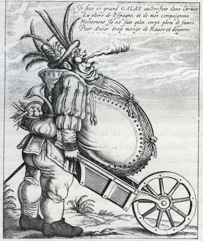 Satire gegen Matthias Gallas (1584-1647), General der Kaiserlichen Armee während des Dreißigjährigen Krieges, nach seinem Rücktritt im Jahr 1636. Gravur aus dem 17. Jahrhundert. Privatsammlung. von Anonymous Anonymous