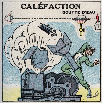 Dampferzeuger: Explosion eines Kessels verursacht durch die Kalefaktion. Anonyme Illustration von 1925. Private Sammlung. von Anonymous Anonymous