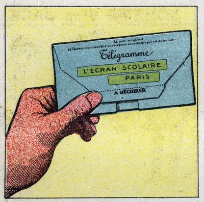 Telegraf: Telegramm. Anonyme Illustration von 1925. Private Sammlung. von Anonymous Anonymous