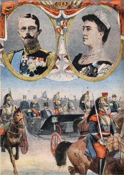 Die Gäste Frankreichs: König Gustave V (1858-1950) und Königin von Schweden Victoria (Viktoria von Baden) von Anonymous Anonymous