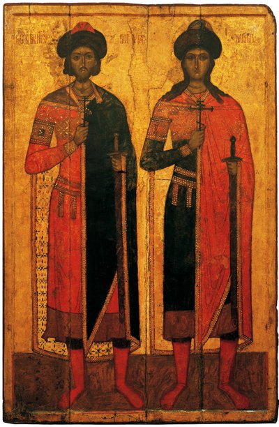 Heilige Boris und Gleb von Anonymous Russian icon painter