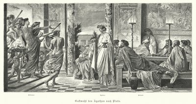 Bankett von Agathon und Platon, Antikes Griechenland von Anselm Feuerbach