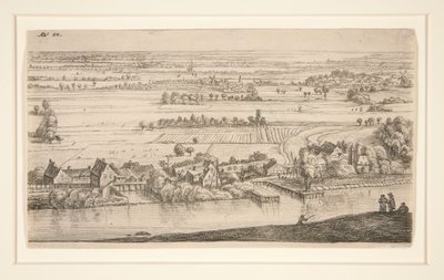 Das Dorf am Kanalufer von Anthonie Waterloo