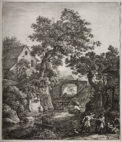 Sechs große aufrechte Landschaften mit Szenen aus dem Alten Testament: Zippora beschneidet ihren Sohn von Anthonie Waterloo