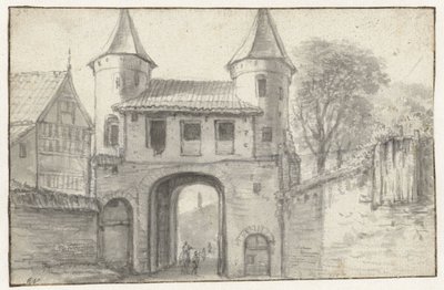 Stadttor in Hamburg (?), von innen gesehen von Anthonie Waterloo