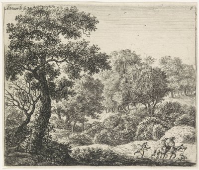 Zwei Reiter auf einem Waldweg von Anthonie Waterloo
