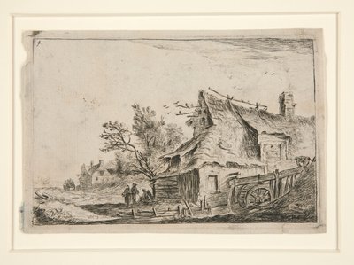 Dorf mit einer Wassermühle, aus einer Serie von 12 Landschaftsradierungen von Anthonie Waterloo