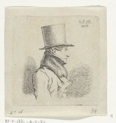 Mann mit hohem Hut von Anthonie Willem Hendrik Nolthenius de Man