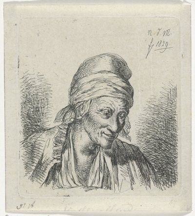 Alte Frau nach rechts von Anthonie Willem Hendrik Nolthenius de Man