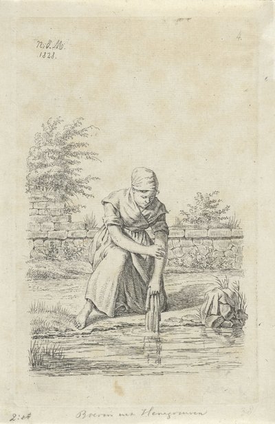 Waschende Frau aus Hennegau von Anthonie Willem Hendrik Nolthenius de Man