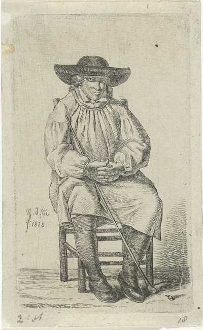 Sitzender Mann mit Stock von Anthonie Willem Hendrik Nolthenius de Man
